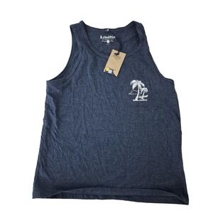 Chubbies Tank Top Shirt Mens‎ Medium Navy Blue Palm Tree Weekend Graphic Beach